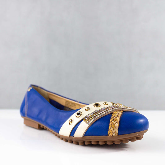 BALETAS PARA MUJER MABEL CUERO AZUL