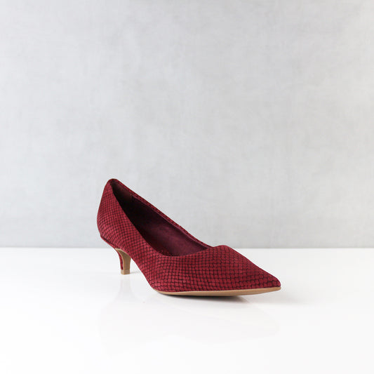 TACONES PARA MUJER PUMP CUERO CEREZA