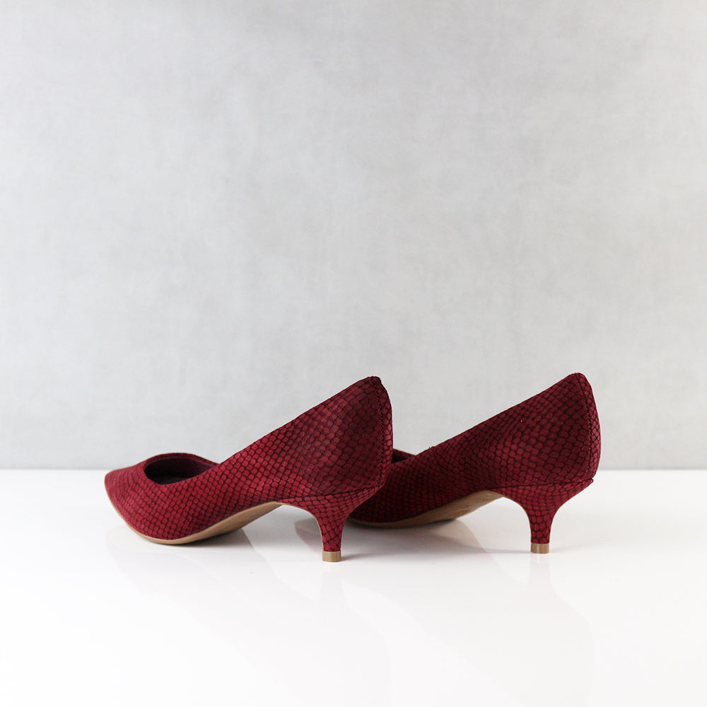 TACONES PARA MUJER PUMP CUERO CEREZA