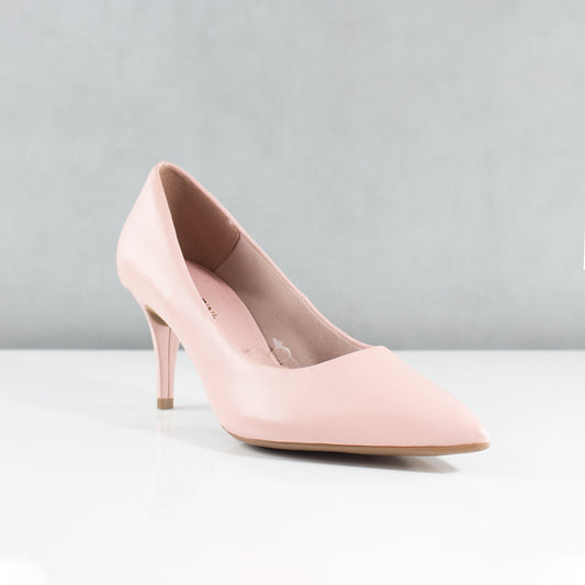 TACONES PARA MUJER GIOGINA CUERO ROSA