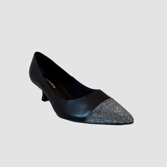 TACONES PARA MUJER RUNEA CUERO NEGRO