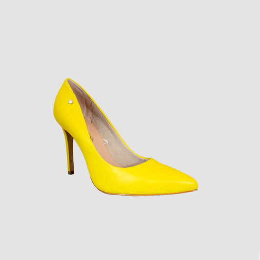 TACONES PARA MUJER ABUNA CUERO AMARILLO