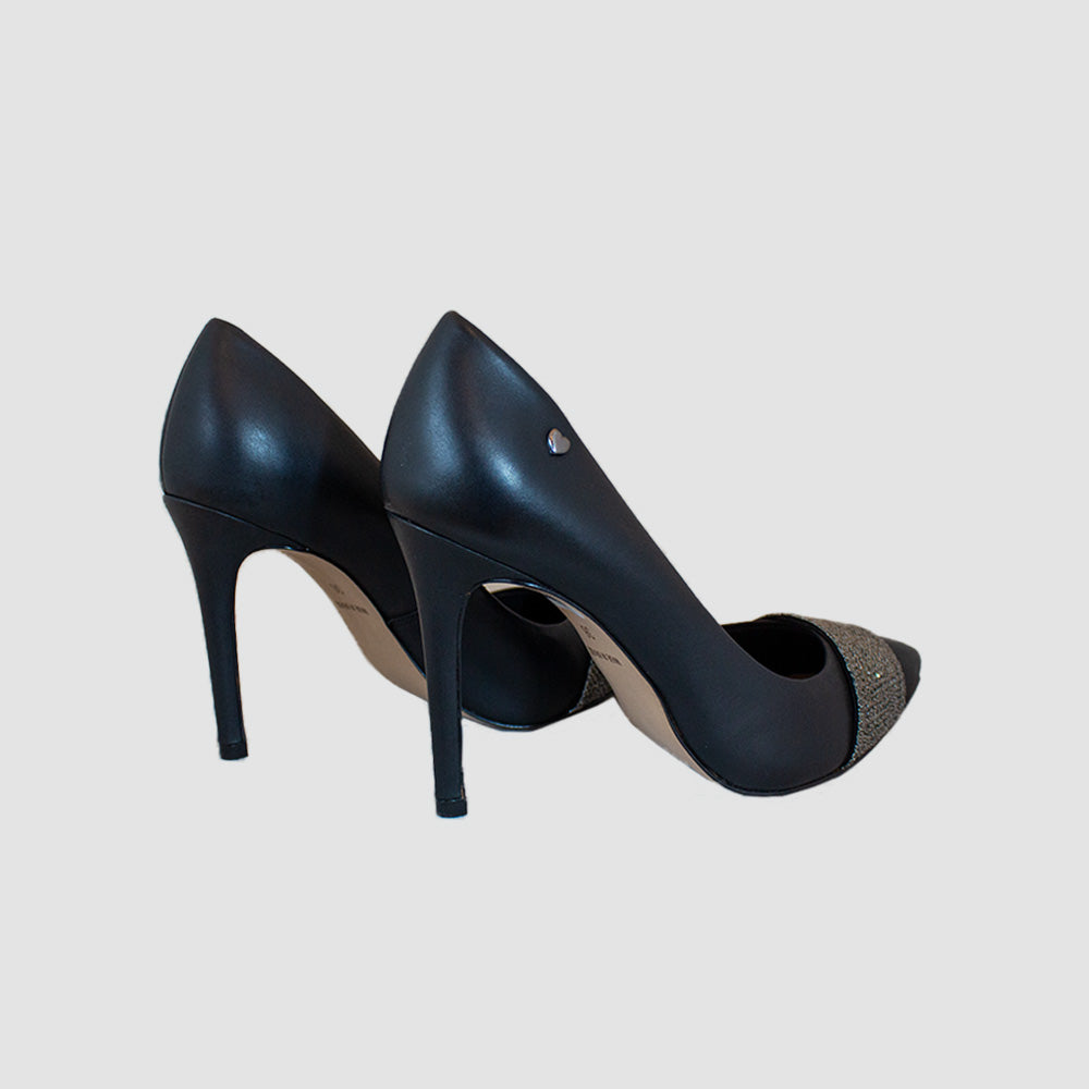TACONES PARA MUJER QUINO CUERO NEGRO