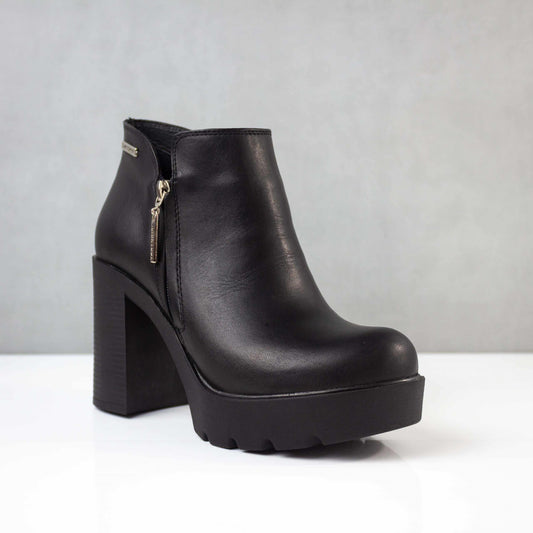 BOTINES PARA MUJER JANA CUERO NEGRO