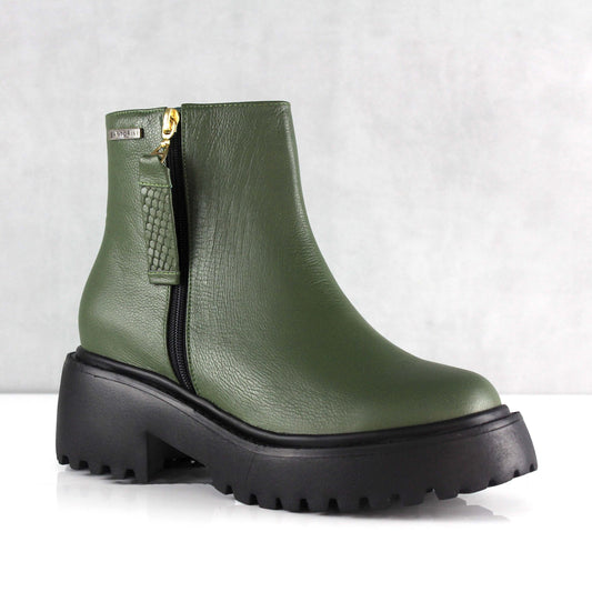 BOTINES PARA MUJER TANIA CUERO VERDE