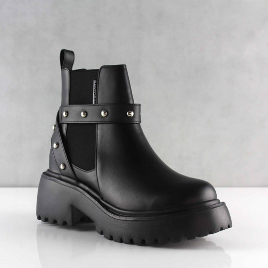 BOTINES PARA MUJER SUSAN CUERO NEGRO