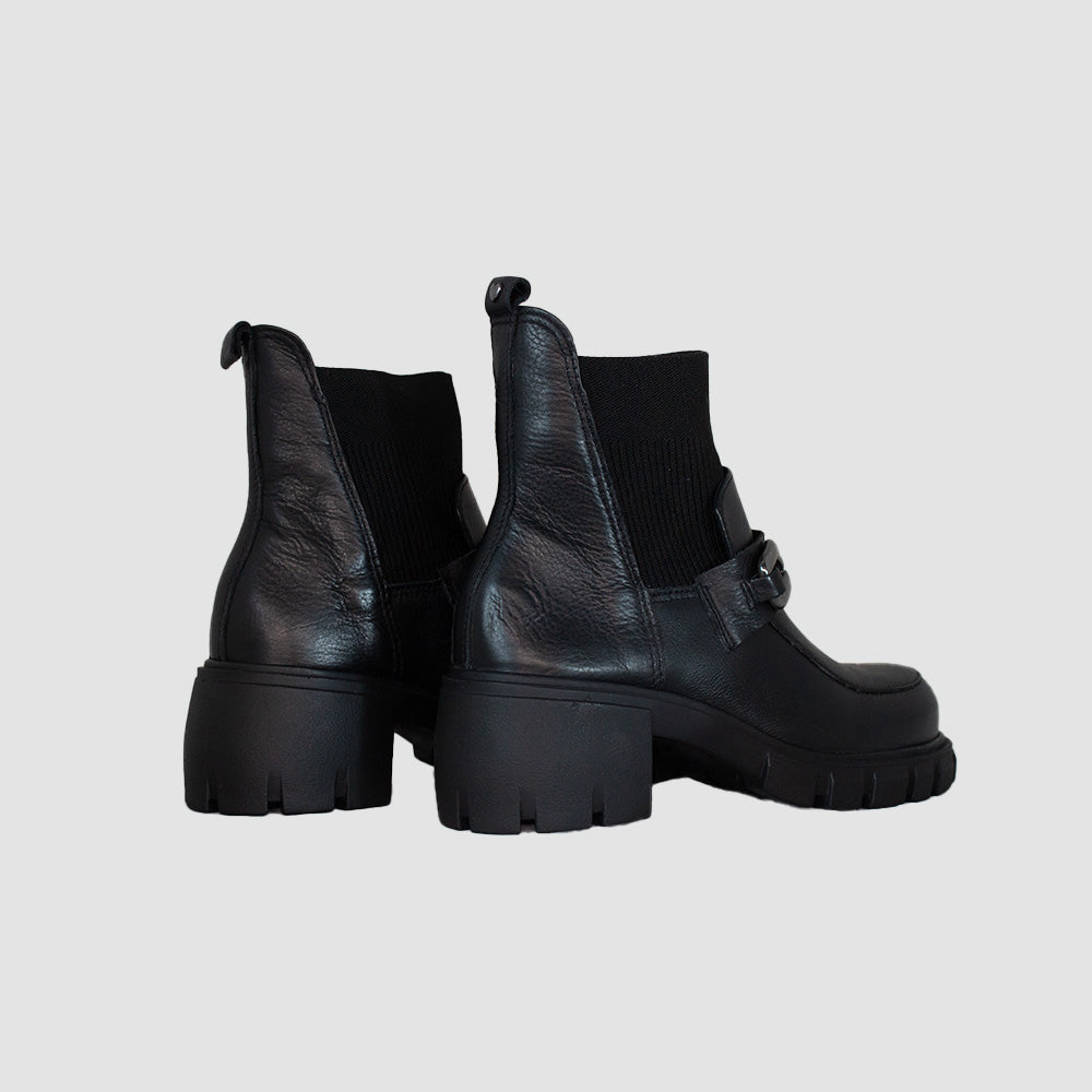 BOTINES PARA MUJER EMILIA CUERO NEGRO