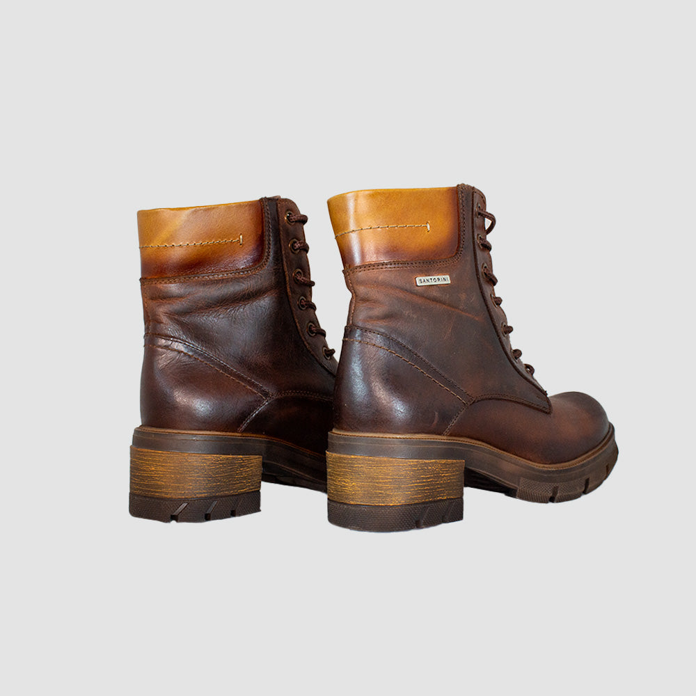 BOTINES PARA MUJER SEBANA CUERO CAFE