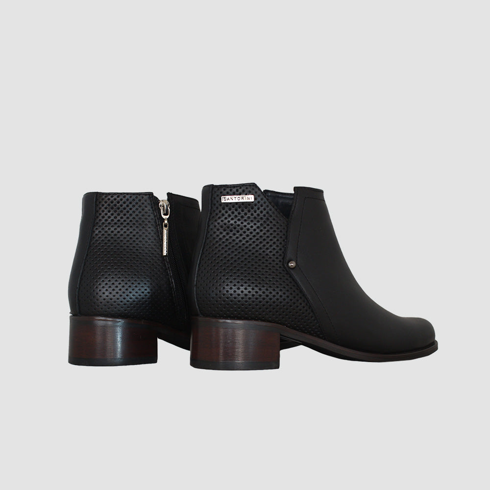 BOTINES PARA MUJER NILUS CUERO NEGRO