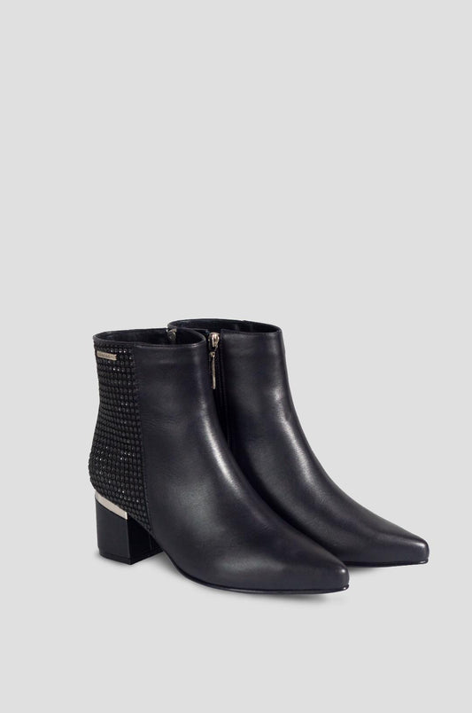 BOTINES PARA MUJER MENISA CUERO NEGRO