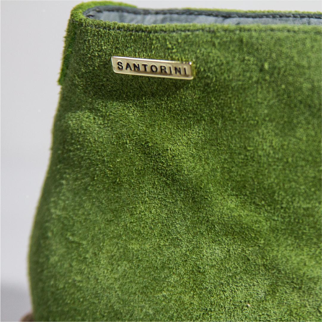 BOTINES PARA MUJER FRANCESA CUERO VERDE