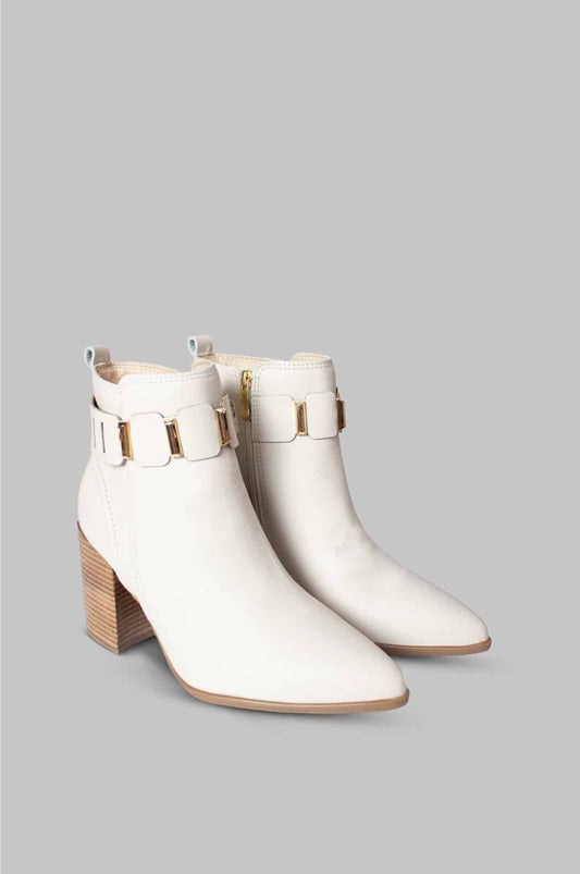 BOTINES PARA MUJER ALANA CUERO BEIGE