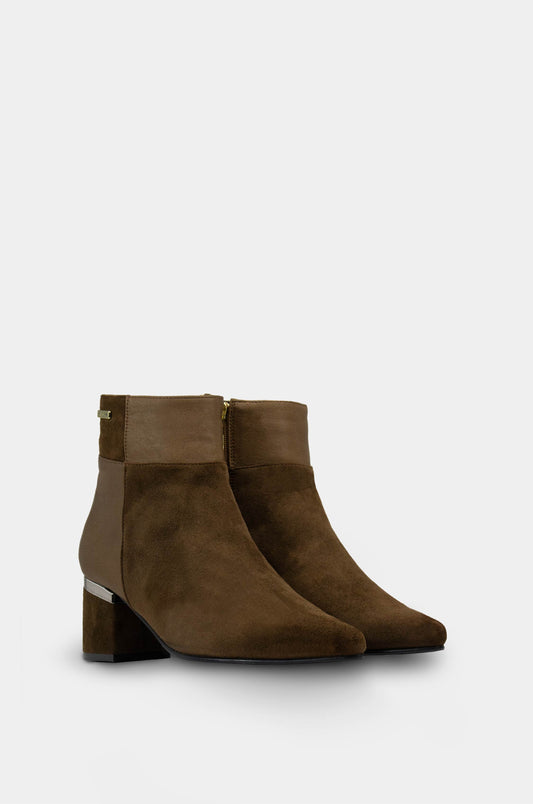 BOTINES PARA MUJER ISABELLA CUERO CAFE