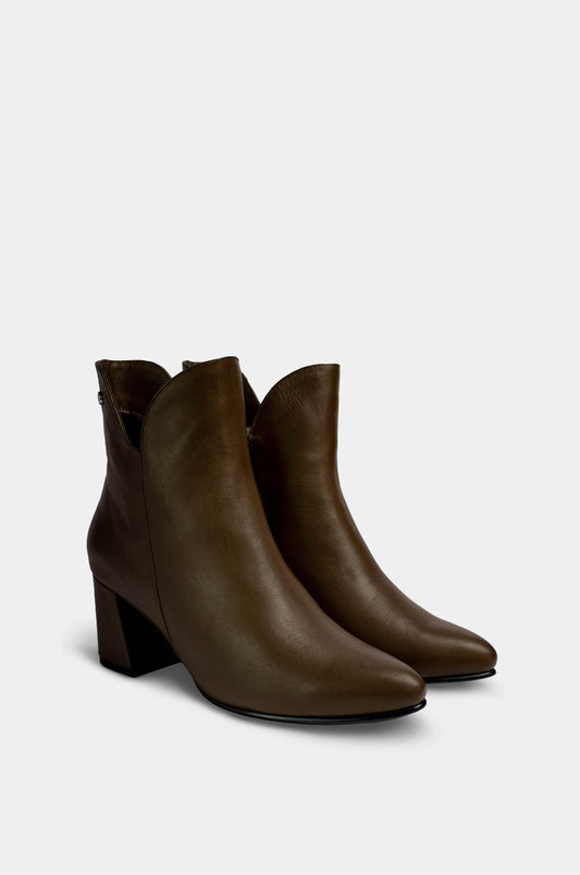 BOTINES PARA MUJER ALESSIA CUERO CAFE