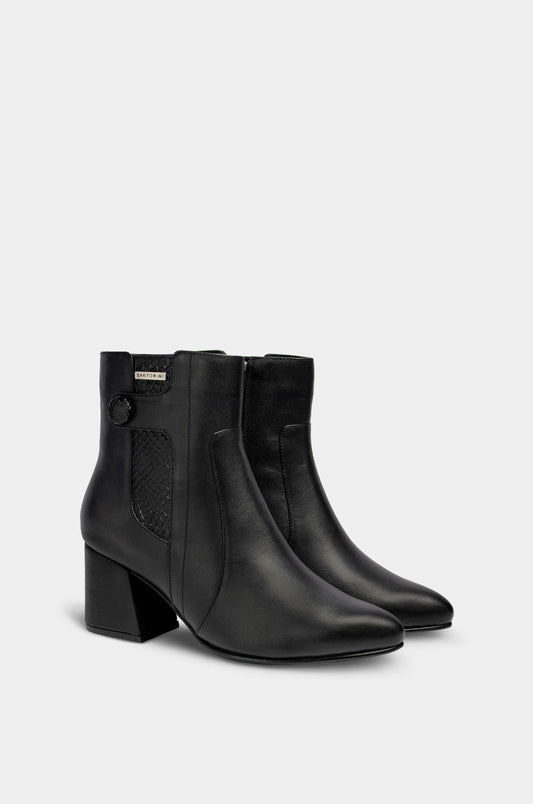 BOTINES PARA MUJER JULIETA CUERO NEGRO