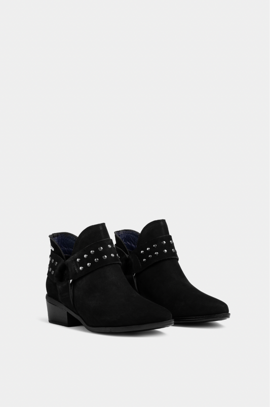 BOTINES PARA MUJER CHIC CUERO NEGRO