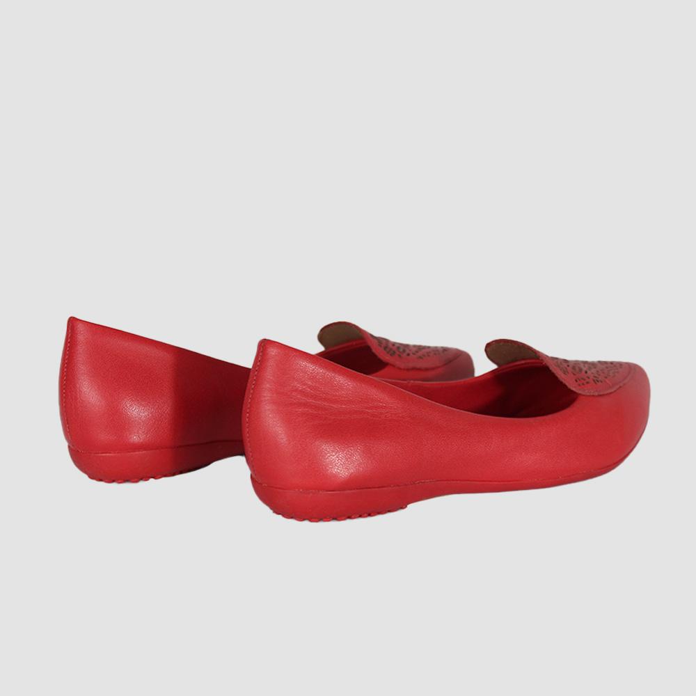 BALETAS PARA MUJER DOGS4 CUERO ROJO