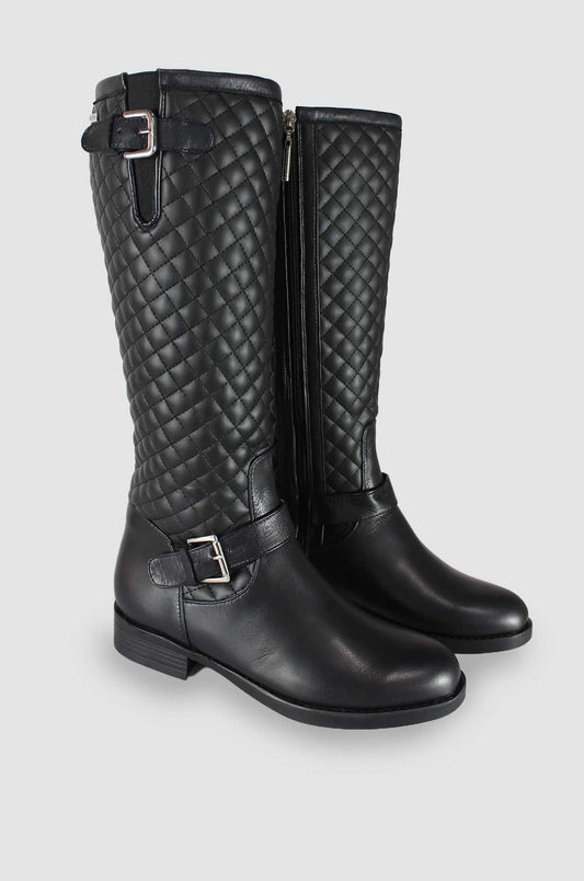 BOTAS PARA MUJER EVALUNA CUERO NEGRO