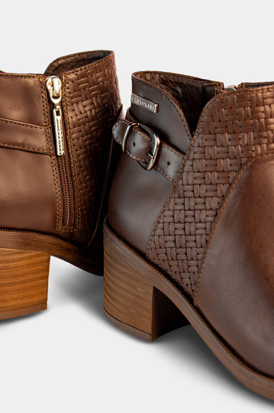 BOTINES PARA MUJER ANDREINA CUERO CAFE