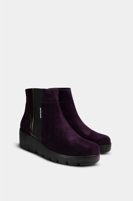 BOTINES PARA MUJER REINA CUERO MORADO