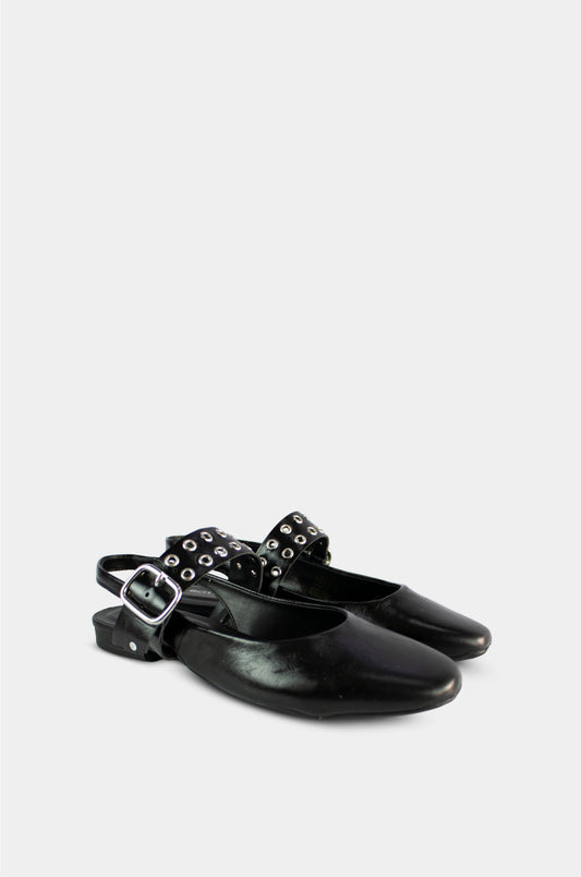BALETAS PARA MUJER AVELA CUERO NEGRO