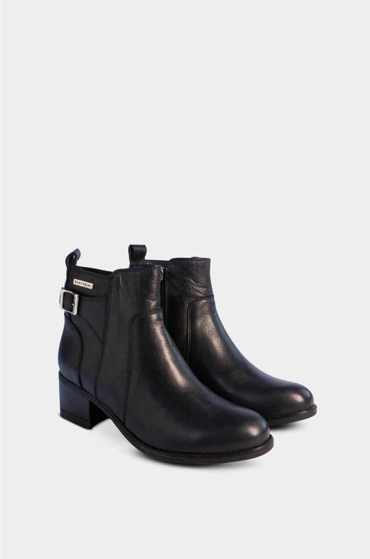 BOTINES PARA MUJER PULINA CUERO NEGRO