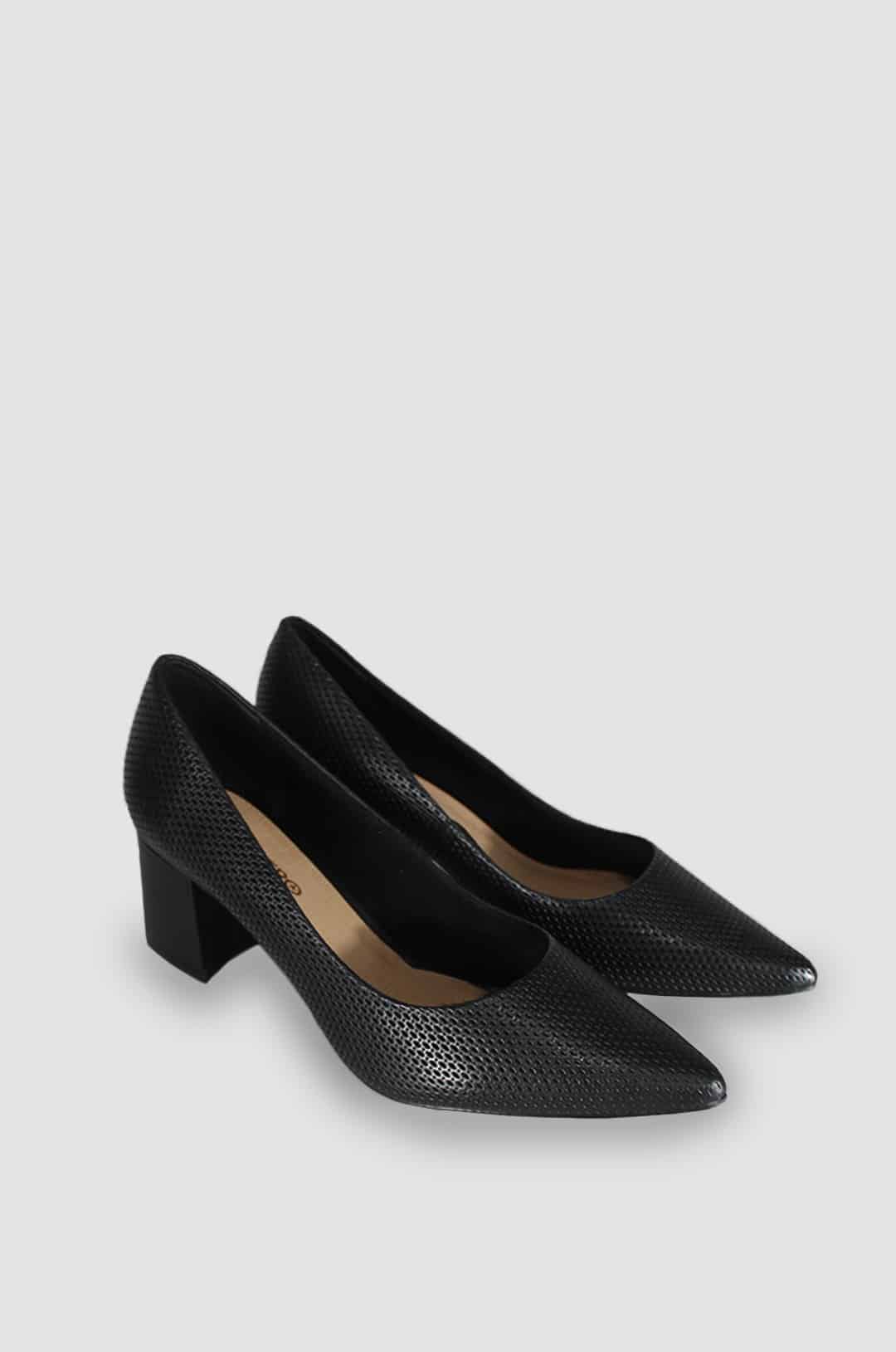 TACONES PARA MUJER LUJAN CUERO NEGRO