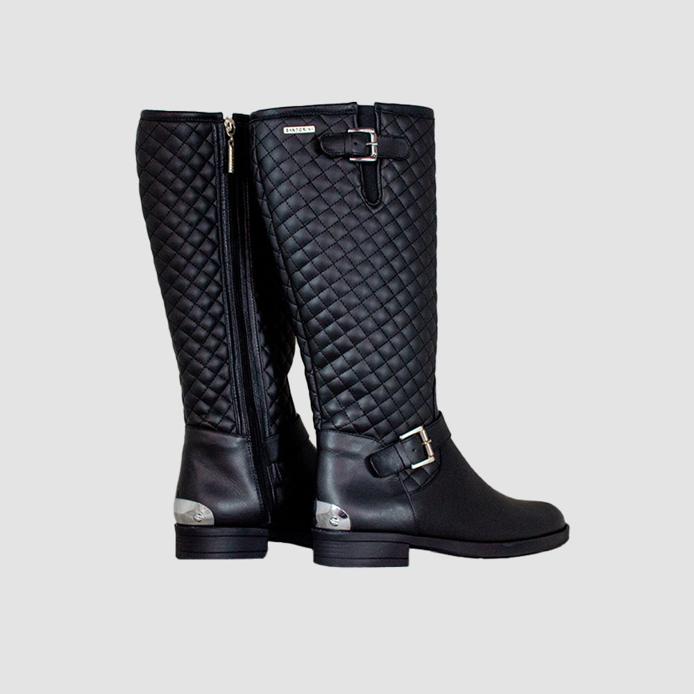 BOTAS PARA MUJER LANE CUERO NEGRO