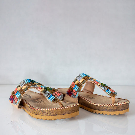 SANDALIAS PARA MUJER GARNI2 CUERO AZUL