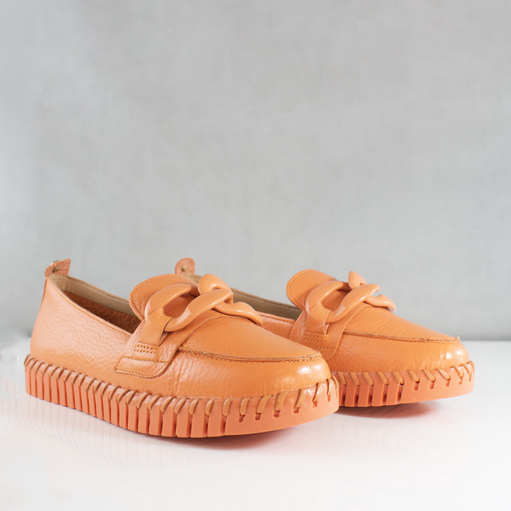ZAPATOS PARA MUJER MELINA CUERO NARANJA