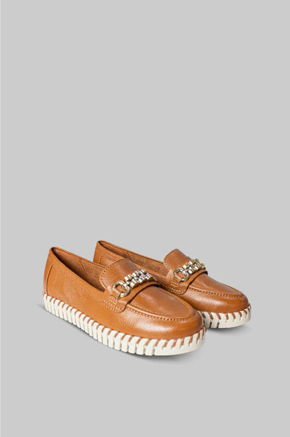 MOCASINES PARA MUJER CECILIA CUERO MIEL