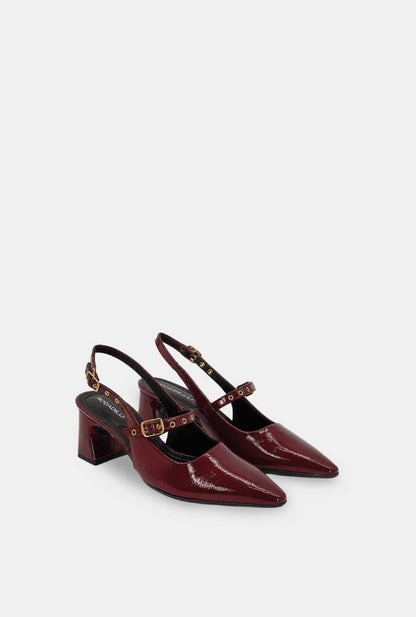 TACONES PARA MUJER GOLD VINOTINTO