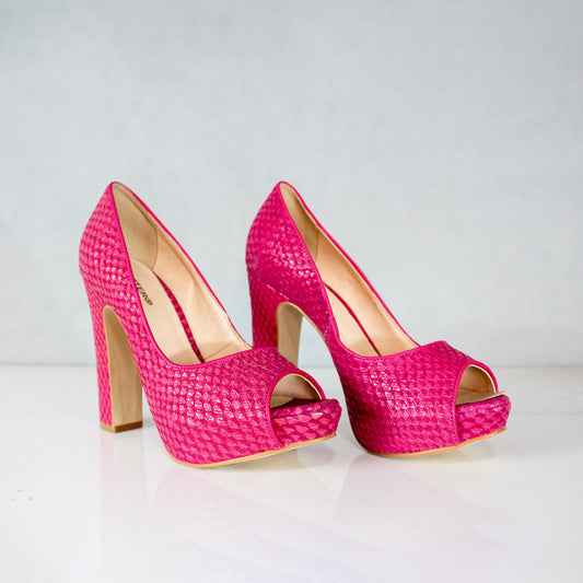 TACONES PARA MUJER FEDORA CUERO ROSA