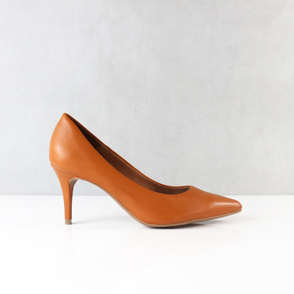 TACONES PARA MUJER NEW CUERO MIEL