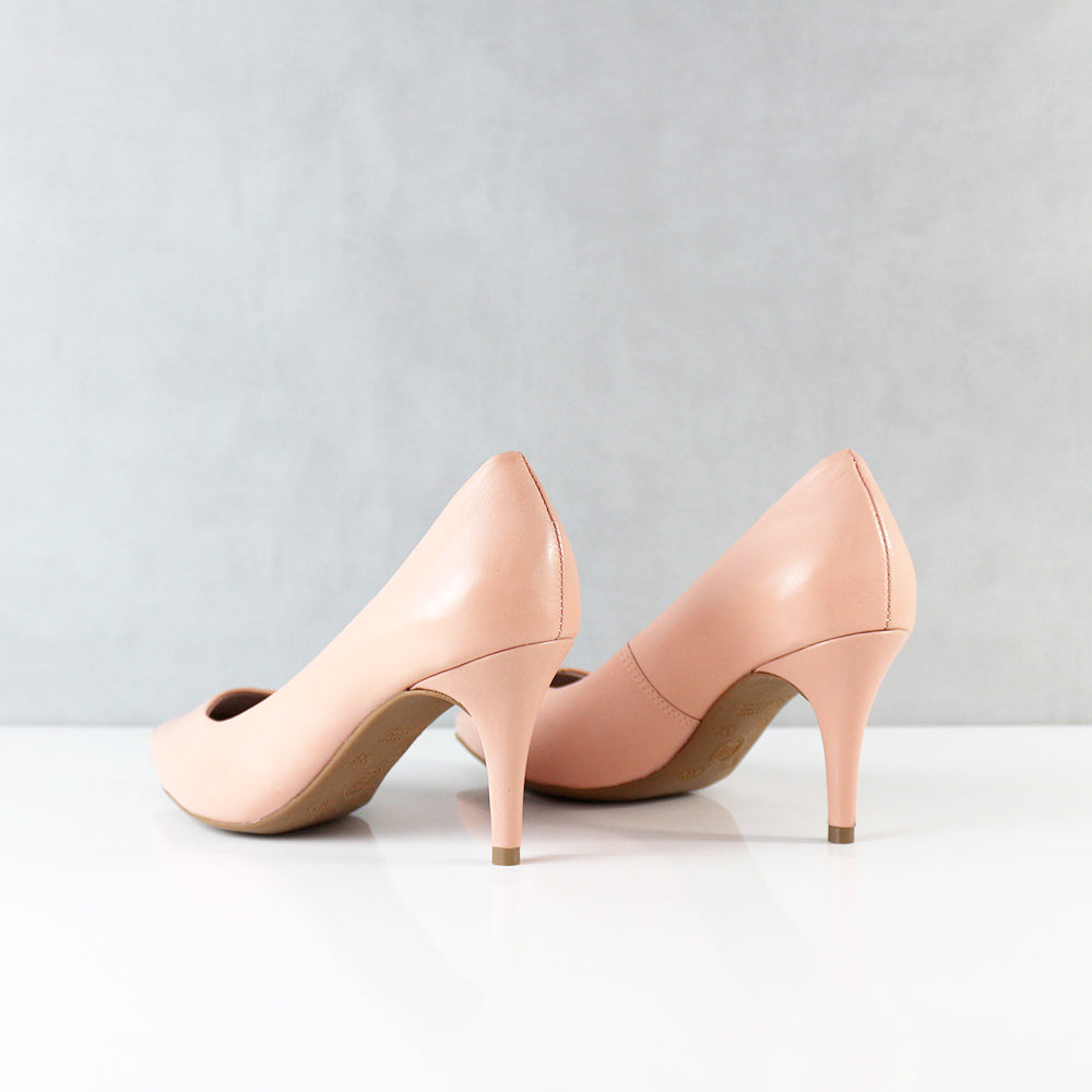 TACONES PARA MUJER NEW CUERO NUDE