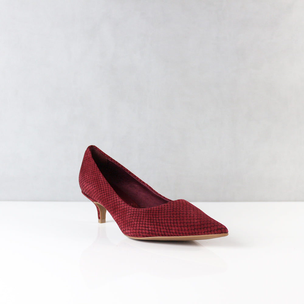 TACONES PARA MUJER PUMP CUERO CEREZA