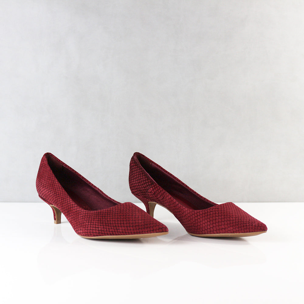 TACONES PARA MUJER PUMP CUERO CEREZA