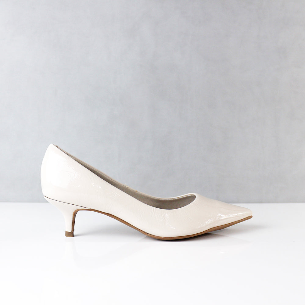 TACONES PARA MUJER PUMP CUERO BLANCO