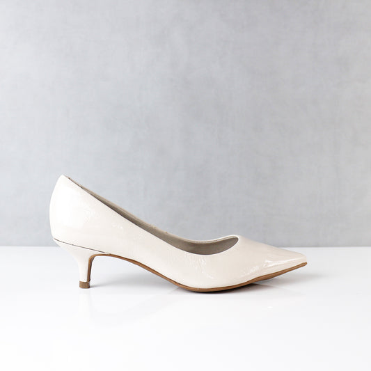 TACONES PARA MUJER PUMP CUERO BLANCO
