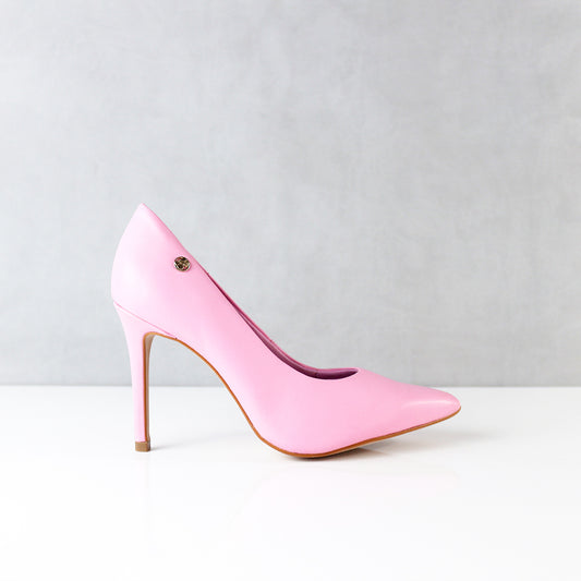 TACONES PARA MUJER KARINA CUERO ROSA