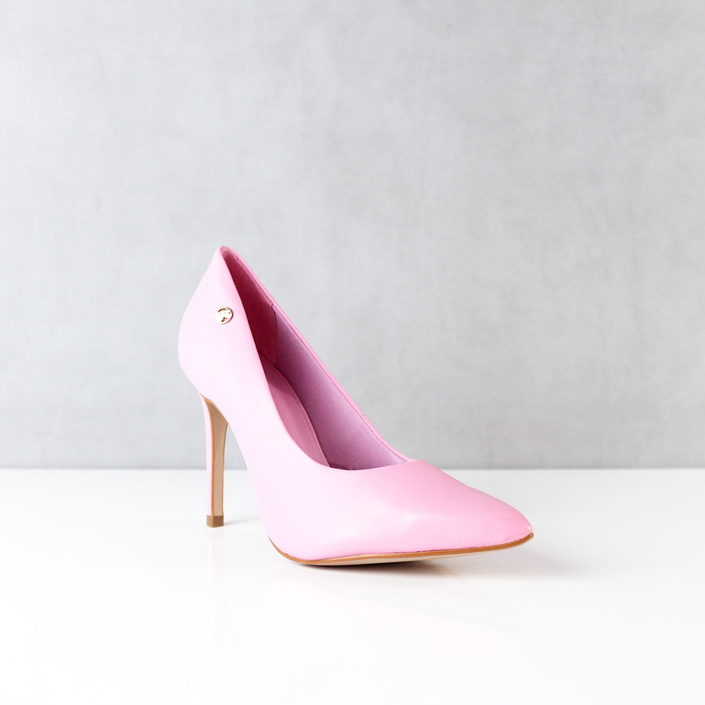 TACONES PARA MUJER KARINA CUERO ROSA