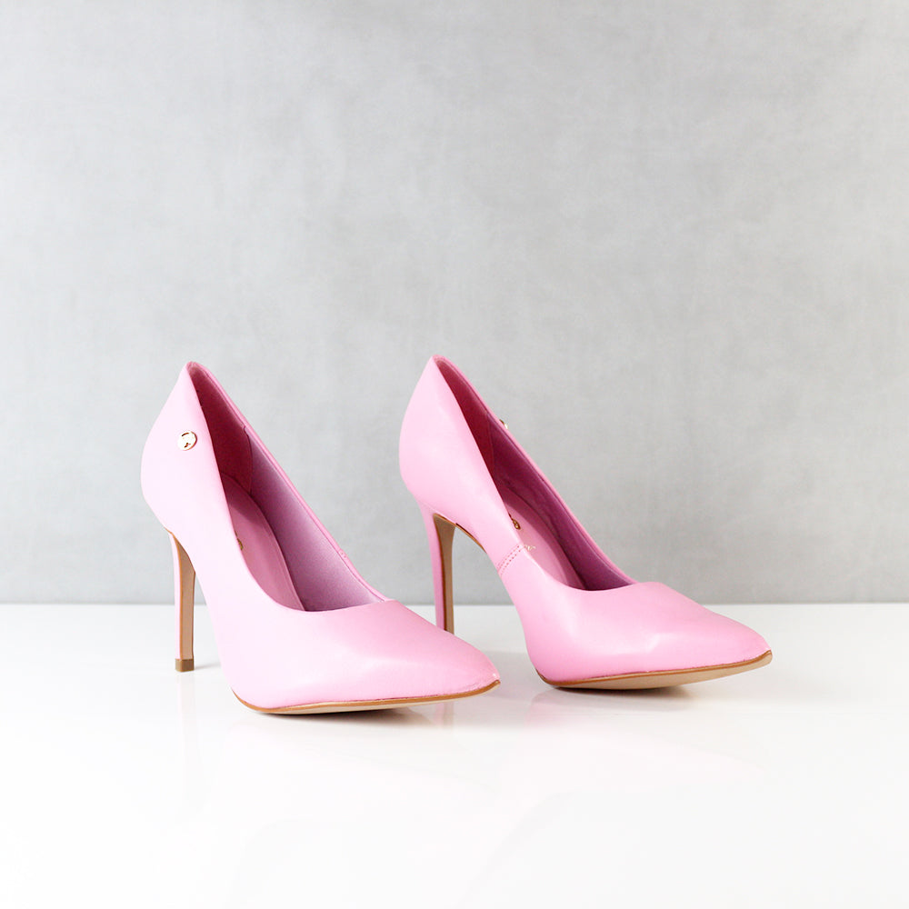 TACONES PARA MUJER KARINA CUERO ROSA