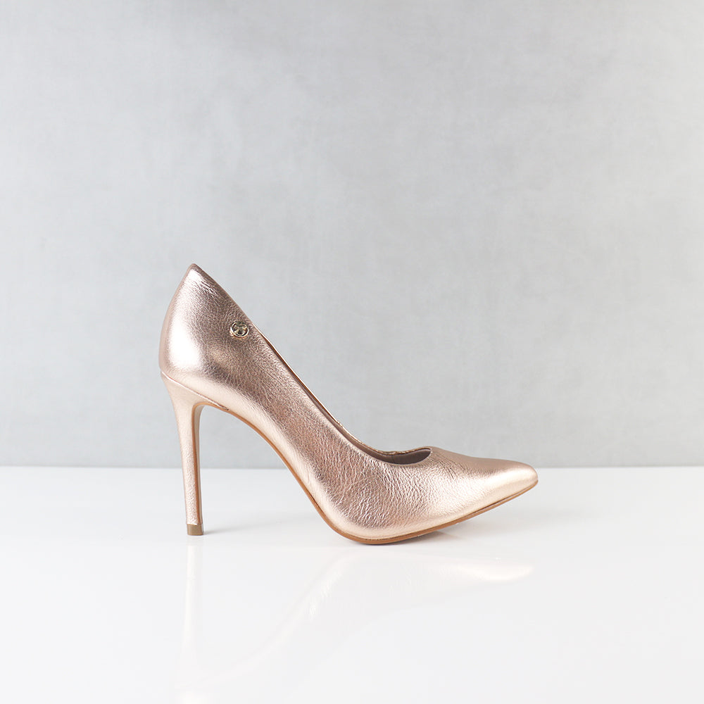 TACONES PARA MUJER KARINA CUERO ORO ROSA