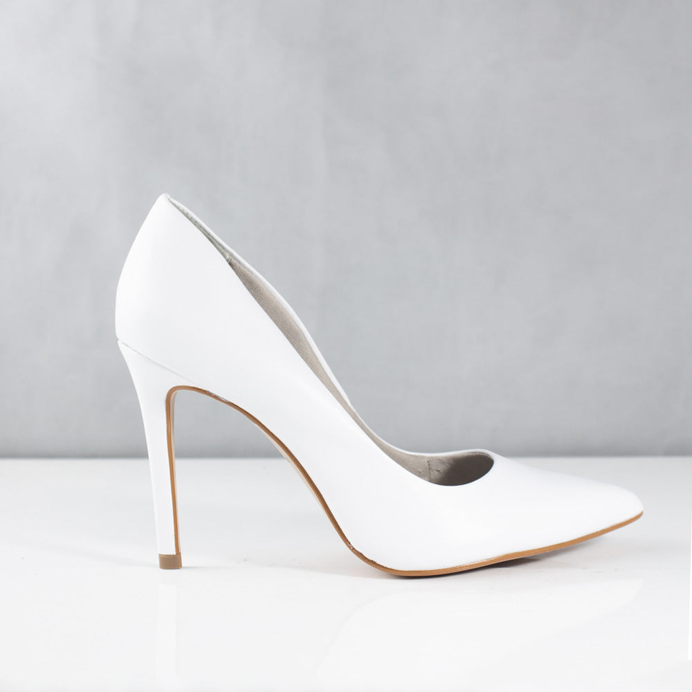 TACONES PARA MUJER NICOLE CUERO BLANCO