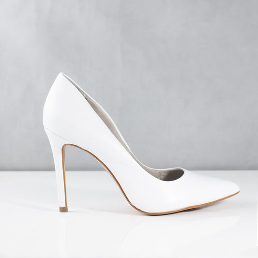 TACONES PARA MUJER NICOLE CUERO BLANCO