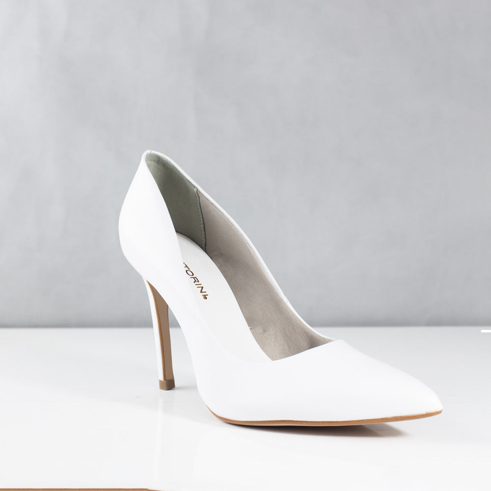 TACONES PARA MUJER NICOLE CUERO BLANCO