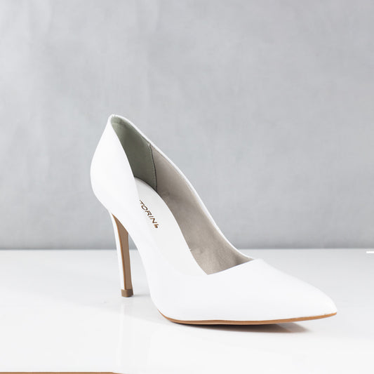 TACONES PARA MUJER NICOLE CUERO BLANCO