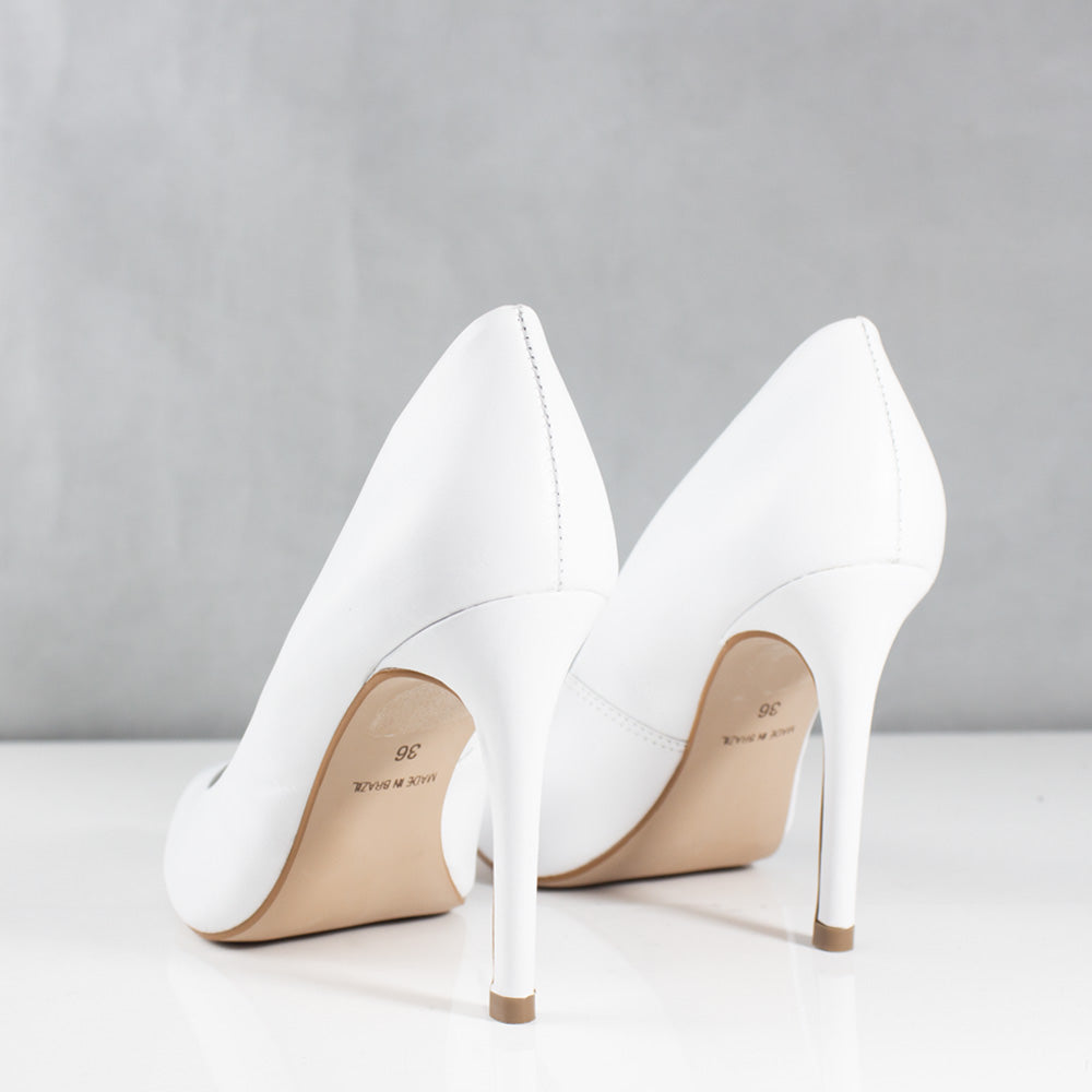 TACONES PARA MUJER NICOLE CUERO BLANCO