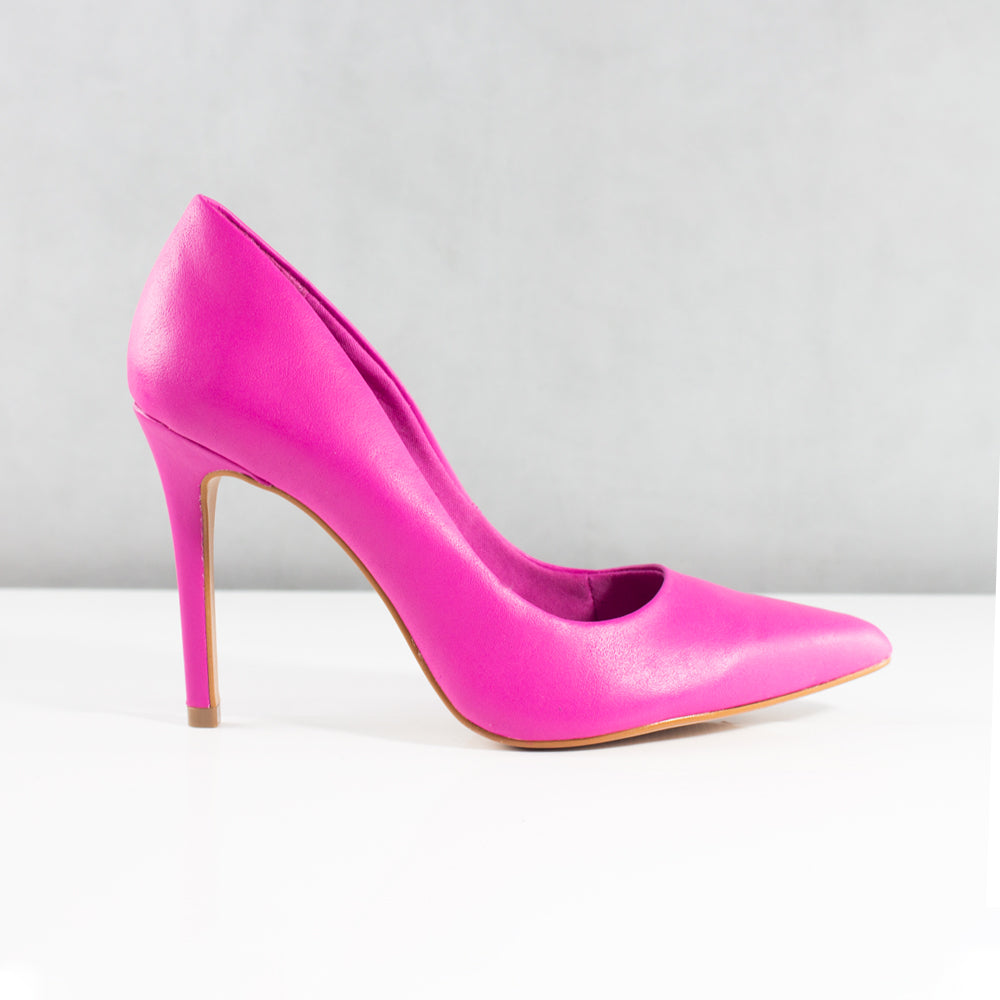 TACONES PARA MUJER NICOLE CUERO PINK