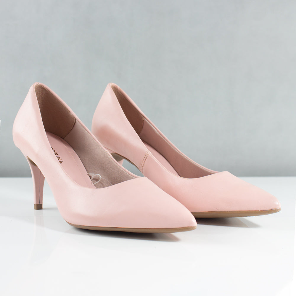 TACONES PARA MUJER GIOGINA CUERO ROSA